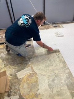 Grinding and prepping a concrete floor