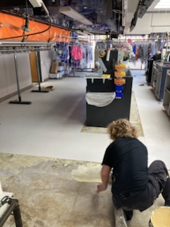 Staining a concrete floor