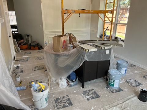 Room prepped for renovation work