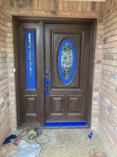 Finished exterior front door installation